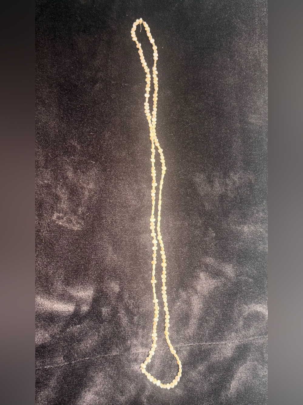 Long Freshwater Baroque Pearl Necklace Strand White Cream Irregular Pearls 18g